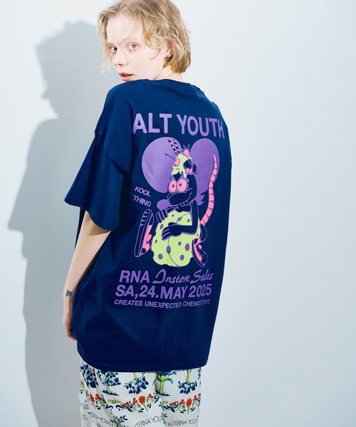 「RNA」 半袖Tシャツ SMALL ネイビー レディース_画像5