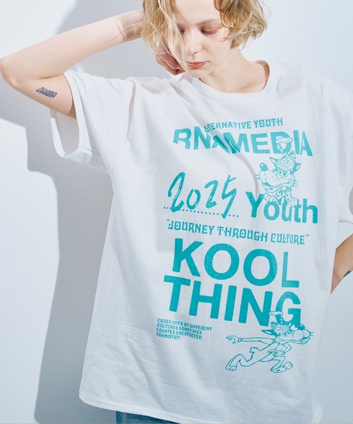 「RNA」 半袖Tシャツ SMALL ネイビー レディース_画像7