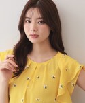 ブラウス シャツ 2wayフリルリボン刺繍ブラ...の詳細画像1