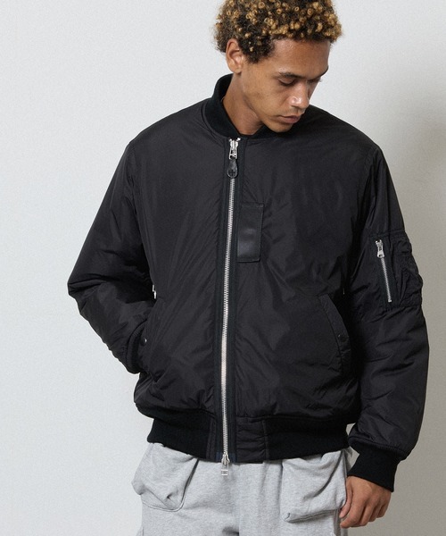 MA-1 ブラックナイロンジャケット NUMBER (N)INE（ナンバーナイン） ma1 ma-1 NYLON MA-1 JACKET / 撥水