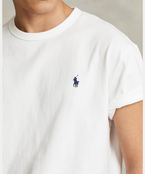 POLOラルフローレン 白Tシャツ POLO RALPH LAUREN ポロ ラルフローレン Tシャツ 20/1 UNEVEN