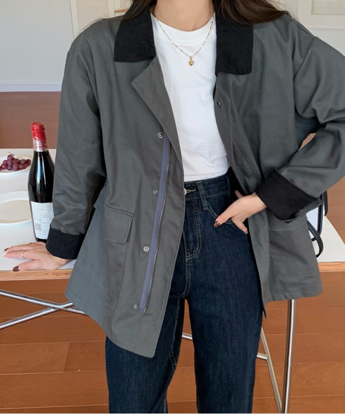 ジャケット ミリタリージャケット レディース 異素材ドッキング 配色ミリタリージャケット Zozotown Yahoo 店 通販 Yahoo ショッピング