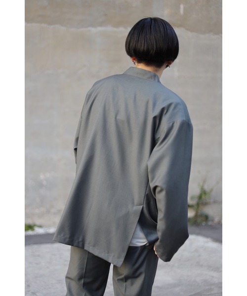 CLANE HOMME ウール ノーカラー ジャケット グレー2 クラネオム 楽天市場】クラネオム（コート・ジャケット｜メンズファッション