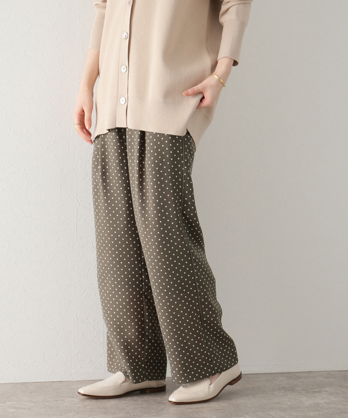 La TOTALITE パンツ ドットツイルタックワイドパンツ : ZOZOTOWN