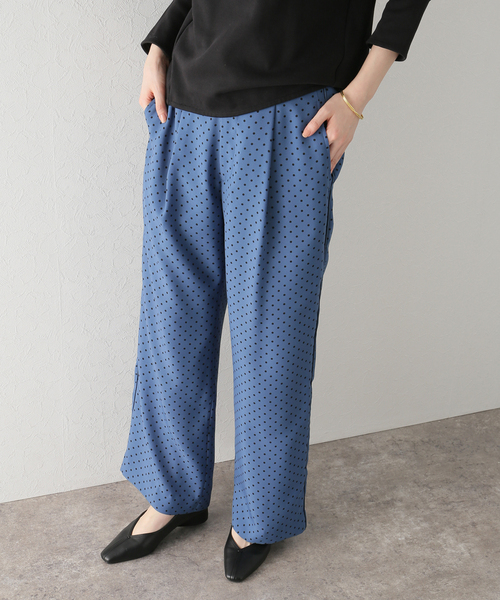 La TOTALITE パンツ ドットツイルタックワイドパンツ : ZOZOTOWN