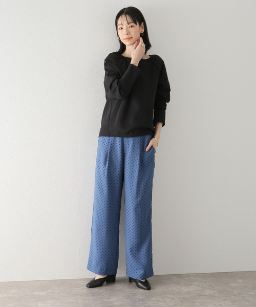 La TOTALITE ワイドパンツ 新品 タグ付き La TOTALITE パンツ リーフプリントワイドパンツ レディース