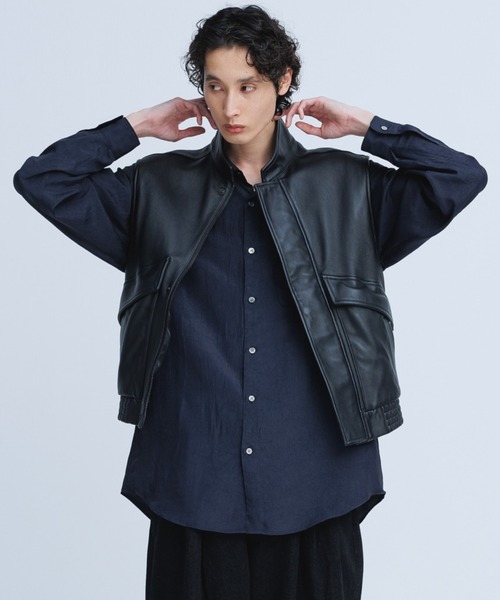 「なべさま専用」ラムレザーダッフルコート(革) 6085_top.jpg