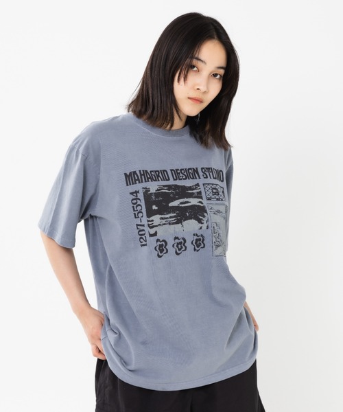 tシャツ 「mahagrid/マハグリッド」BREAK PIGMENT TEE/ブレークピグメント 半袖 カットソー レディース メンズ MAHAGRID tシャツ 「mahagrid/マハグリッド」BREAK PIGMENT TEE