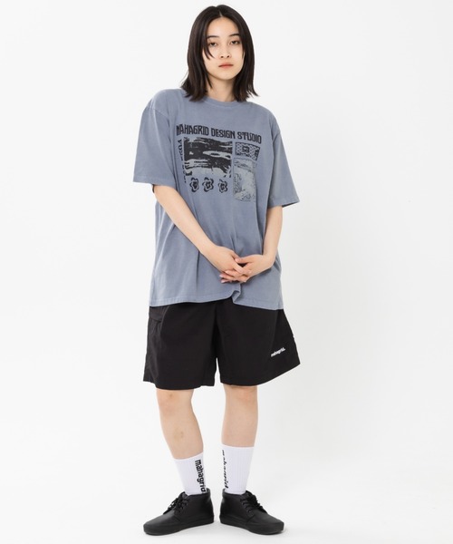 tシャツ 「mahagrid/マハグリッド」BREAK PIGMENT TEE/ブレークピグメント 半袖 カットソー レディース メンズ mahagrid/マハグリッド』BREAK PIGMENT TEE/ブレークピグメント