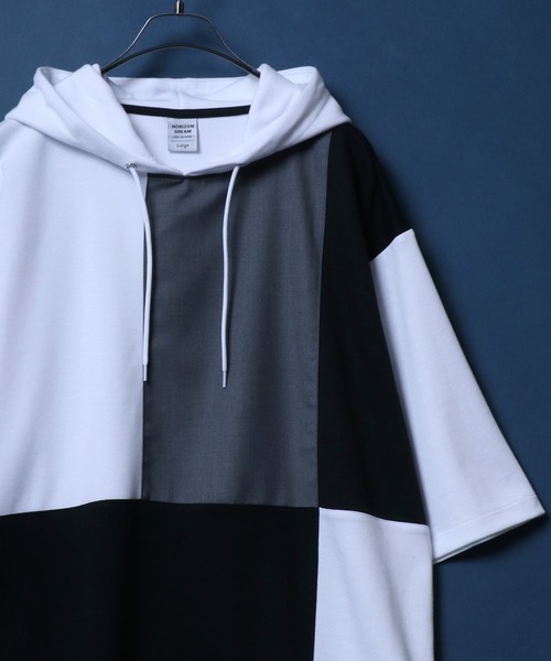 UNDERBASE正規品★22SS★全4色★Comma アップリケ パーカー THE BOLDMAN パーカー Separate Pocket Halfzip Hoodie