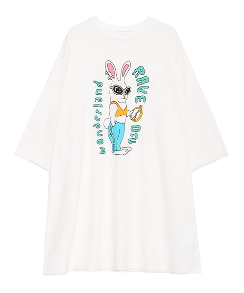 PUNYUS tシャツ RAVE ON WONDERLANDビッグTシャツ レディース