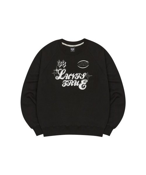 トレーナー スウェット A'GEM/9 × .kom 「LUV IS TRUE/ラブ イズ トゥルー」LOGO MTM /ロゴスウェットシャツ レディ LUVISTRUE トレーナー スウェット A'GEM/9 × .kom 「LUV IS TRUE