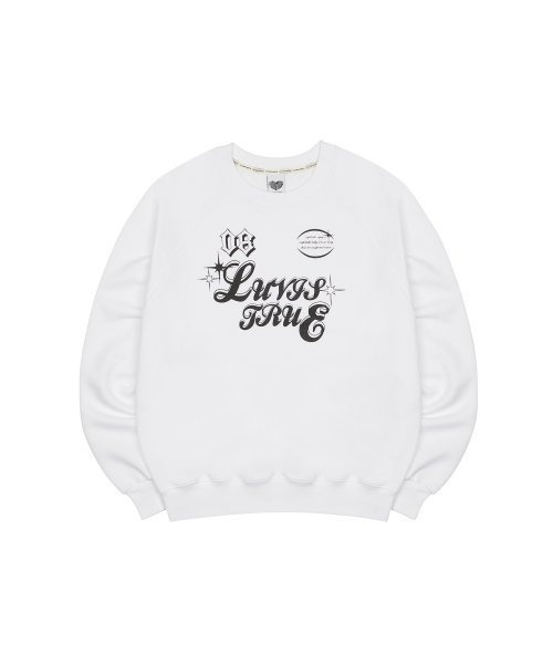 トレーナー スウェット A'GEM/9 × .kom 「LUV IS TRUE/ラブ イズ トゥルー」LOGO MTM /ロゴスウェットシャツ レディ LUVISTRUE トレーナー スウェット A'GEM/9 × .kom 「LUV IS TRUE