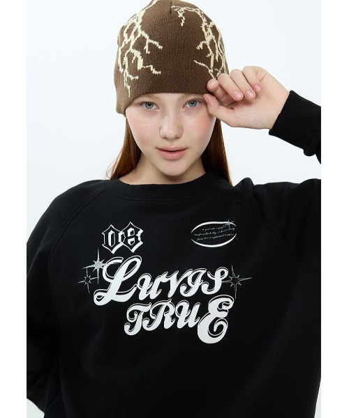 トレーナー スウェット A'GEM/9 × .kom 「LUV IS TRUE/ラブ イズ トゥルー」LOGO MTM /ロゴスウェットシャツ レディ LUVISTRUE トレーナー スウェット A'GEM/9 × .kom 「LUV IS TRUE