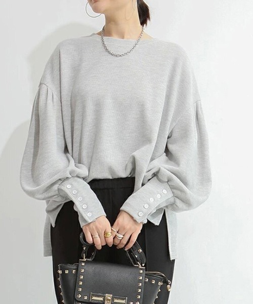 deux amour tシャツ 袖ボリュームスリーブトップス レディース