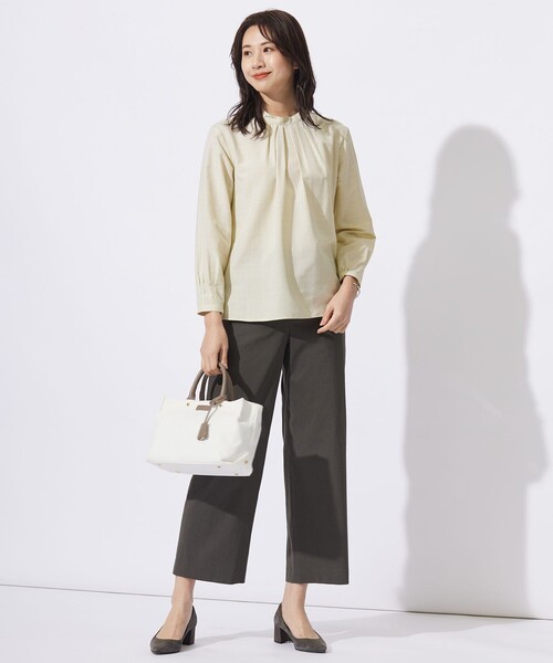 ブラウス シャツ 「洗える」 セルロースチェック スタンドカラー ブラウス レディース ブラウス シャツ 「洗える」セルロース チェック スタンドカラー