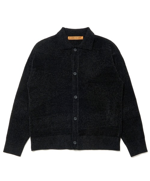 STUDIO SEVEN セーター ニット Chenille Knit Caution Logo Cardigan