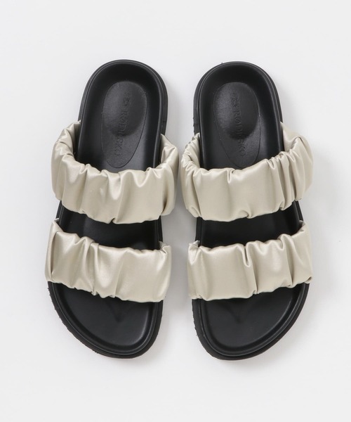 【23AW NEW】JIL SANDER_women/ギャザー スライドレザーサンダル 23AW NEW】JIL SANDER_women/ギャザー スライドレザーサンダル