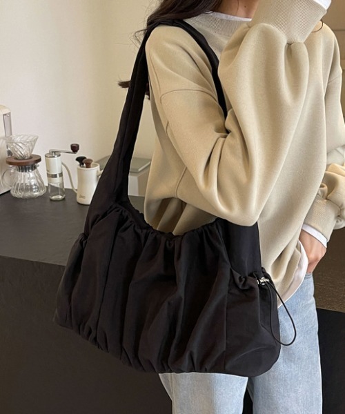 muva 可愛い プリーツ ソフトレザー ショルダーバッグ ショルダーバッグ バッグ シンプルプリーツデザインバッグ