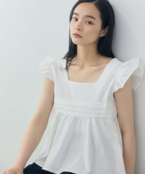 fifth（フィフス） ブラウス シャツ フレアショルダーノースリーブ 