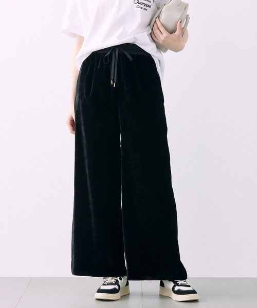 BABYLONE パンツ ベルベットワイドパンツ レディース : ZOZOTOWN