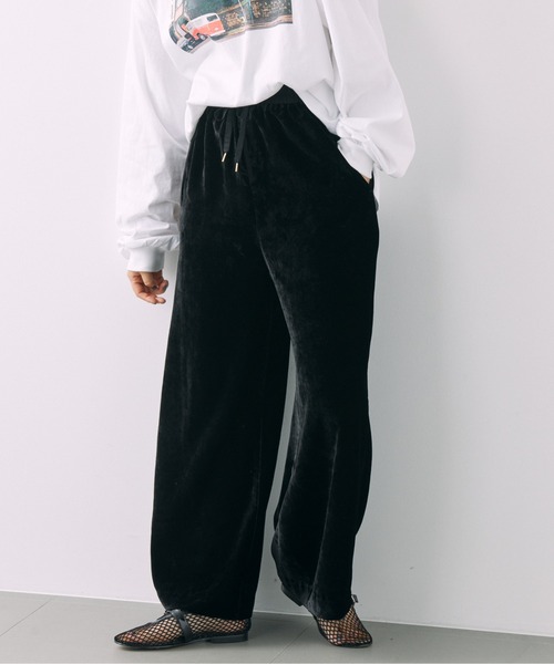 正規店仕入れの BABYLONE パンツ ベルベットワイドパンツ レディース : ZOZOTOWN パンツ