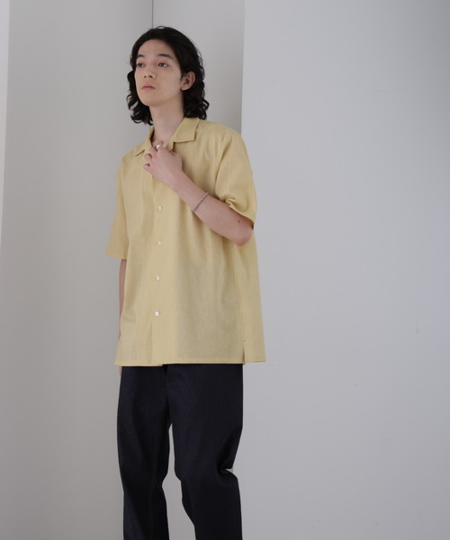 NANO universe（ナノ・ユニバース） シャツ 「ZOZO限定」綿麻開襟半袖