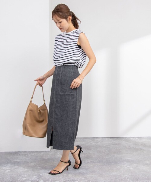 24SS 美品 ノーリーズ ✴︎ ウォッシャブル麻混タイトスカート S 24SS 美品 ノーリーズ ✴︎ ウォッシャブル麻混タイトスカート S