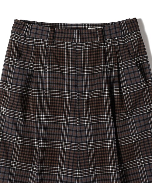 SHIPS（シップス） パンツ 「手洗い可能」ウール混 チェック タック