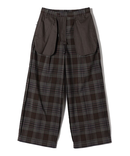 【完売/極美品】ヒステリックグラマー　24AW ウール混 チェック柄ワイドパンツ SHIPS（シップス） パンツ 「手洗い可能」ウール混 チェック タック