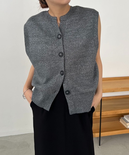 CAPRICIEUX LE'MAGE ニット ラメBOXベスト レディース