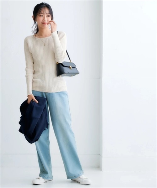 ニッセン（nissen） ニット セーター 綿100％クルーネックランダム