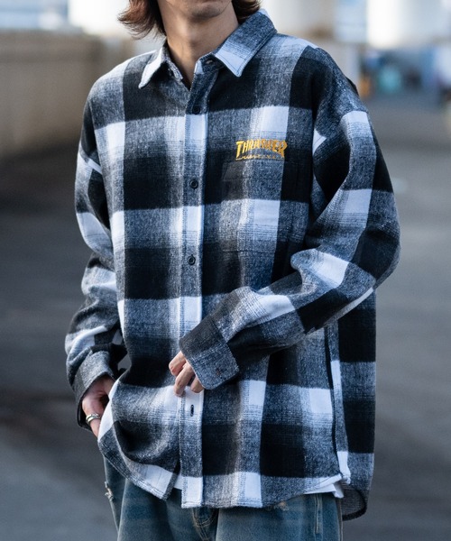 THRASHER（スラッシャー） シャツ 「at」「THRASHER」オンブレチェック