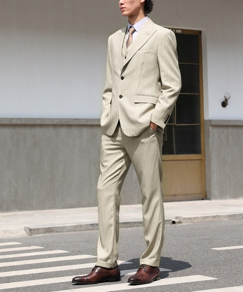 Cloudstyle セットアップ 「Cloudstyle」ストライプ シングル2ボタン