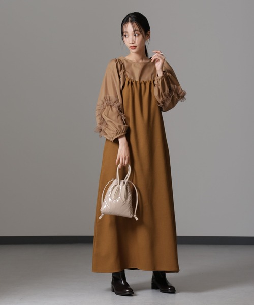 スナイデル♡スラブニットキャミワンピース新品未使用 NANO universe（ナノ・ユニバース） ワンピース スラブツイードバック