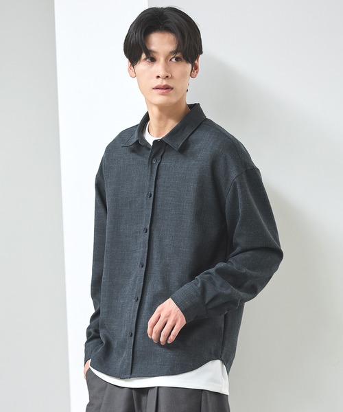 ESSENTIALS WARDROBE シャツ TRメランジポリストレッチ長袖シャツ
