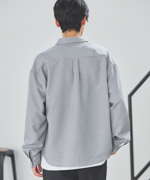 ESSENTIALS WARDROBE シャツ TRメランジポリストレッチ長袖シャツ