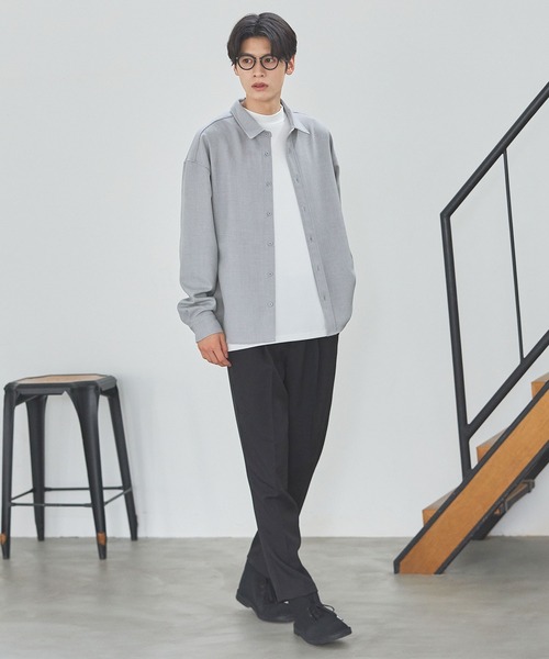 ESSENTIALS WARDROBE シャツ TRメランジポリストレッチ長袖シャツ