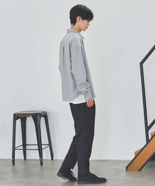 ESSENTIALS WARDROBE シャツ TRメランジポリストレッチ長袖シャツ
