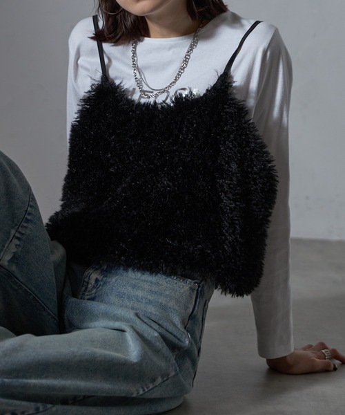 each alchemist ベスト ジレ もこもこボアキャミビスチェ レディース