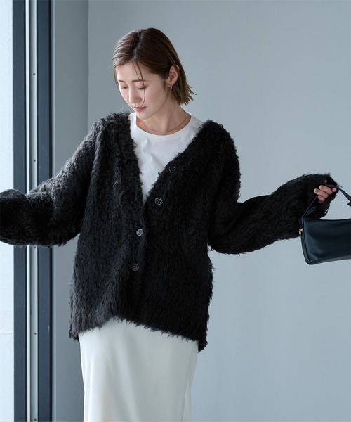 ur's（ユアーズ） ダウンコート ダウンジャケット シャギーVネック