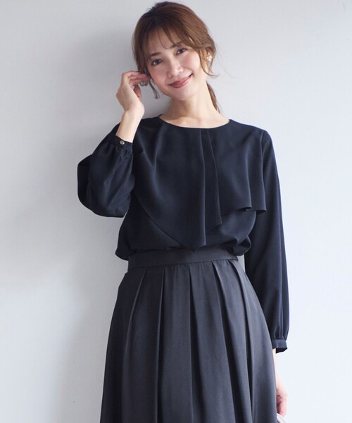 ブラウス シャツ ケープフリルブラウス レディース grove｜ケープフリルシャツブラウス | Rakuten Fashion(楽天