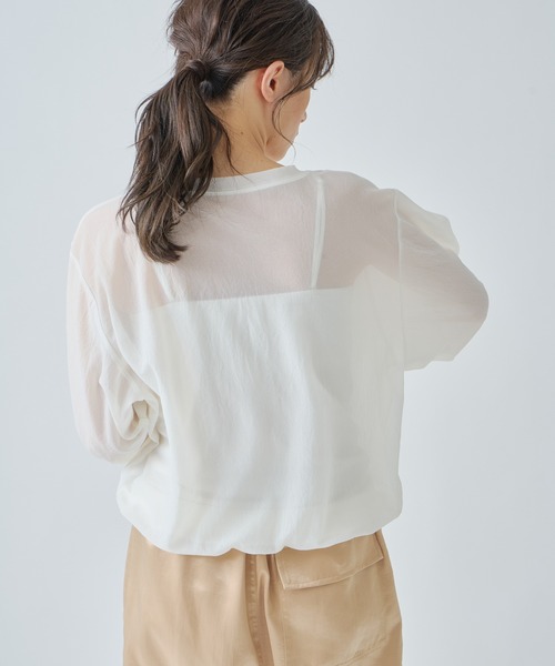 ブラウス シャツ 「WHYTO. / ホワイト」 SHEER VOLUME BLOUSE レディース WHYTO ブラウス シャツ 「WHYTO. / ホワイト」 SHEER VOLUME