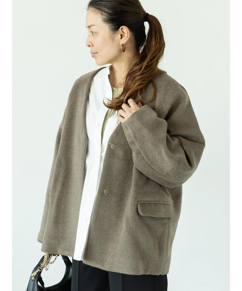 シャギーコート チェック ジャケット ルーズアウター 韓国 n837 シャギーチェックコート（アウター）｜STRASBURGO OUTLET