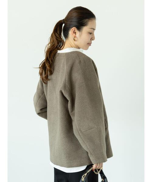 Lugnoncure コート アウター ノーカラーシャギーコート