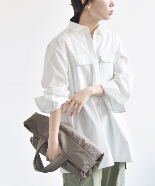 quaranciel ブラウス シャツ quaranciel:「洗濯機可能」REPREVE