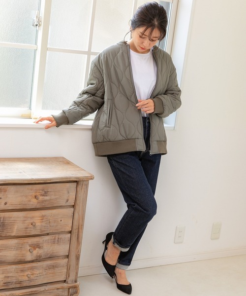 「PREFERIR」 ブルゾン MEDIUM カーキ レディース_画像3