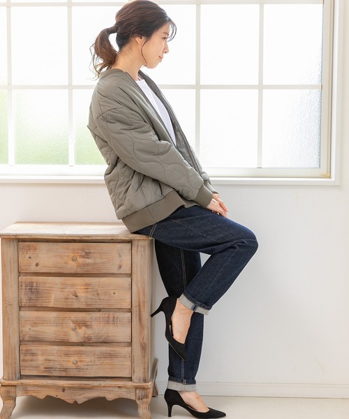 「PREFERIR」 ブルゾン MEDIUM カーキ レディース_画像7