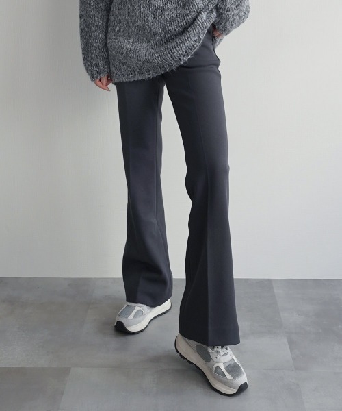 Rashik スラックス パンツ 裏起毛セミフレアスラックス レディース