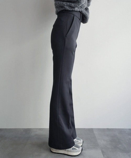 Rashik スラックス パンツ 裏起毛セミフレアスラックス レディース